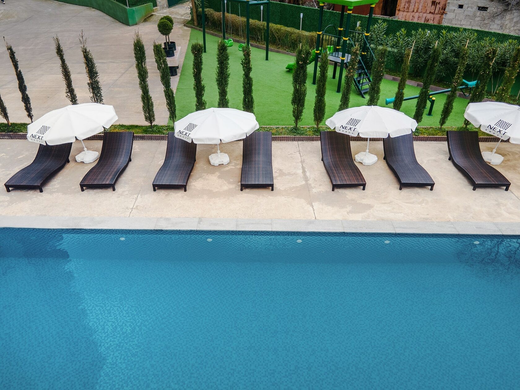 The seasonal outdoor pool at NEXT Green